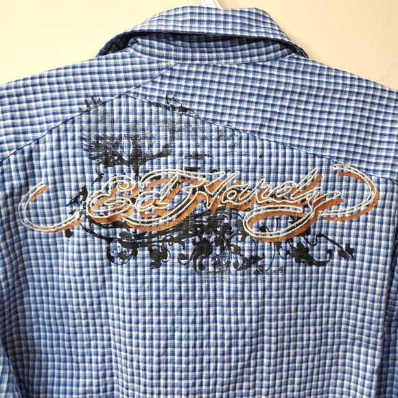 Ed Hardy - Men's Western Style Plaid Shirt - Read for Sizing - Picture 7 of 7